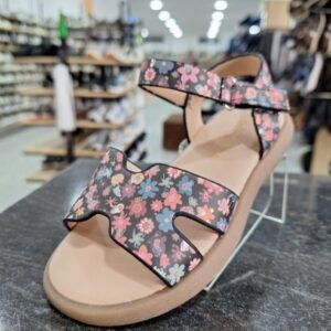 Sandale noire à fleur - pour fille